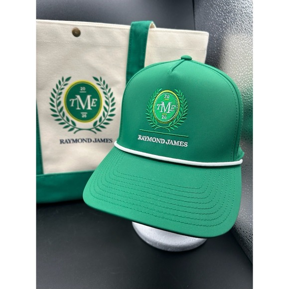 Branded Bills Other - Raymond James TME 26 Promotional Set Masters Green Rope Golf Hat & Tote Bag